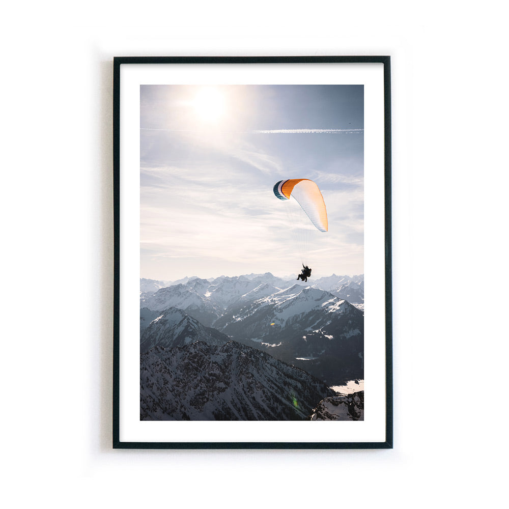 Paragliding im Sonnenuntergang Poster