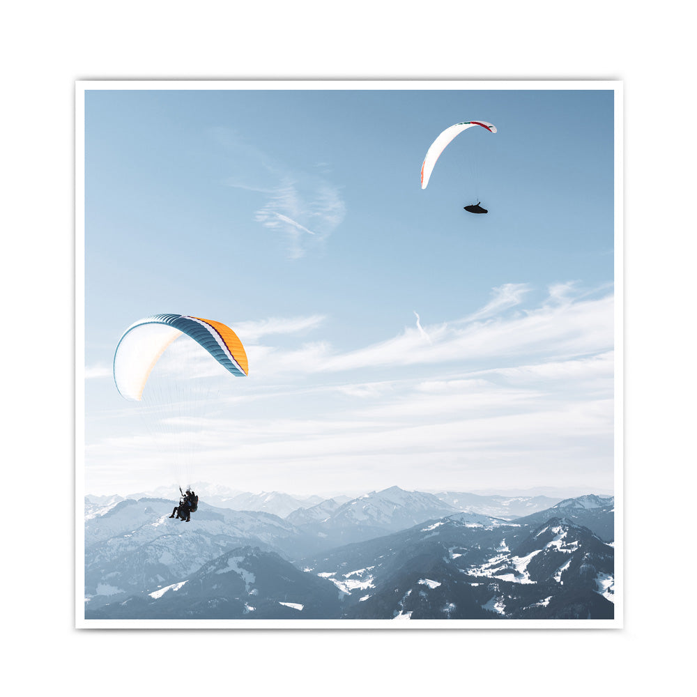 Paragliding Paar - Berg Natur Poster