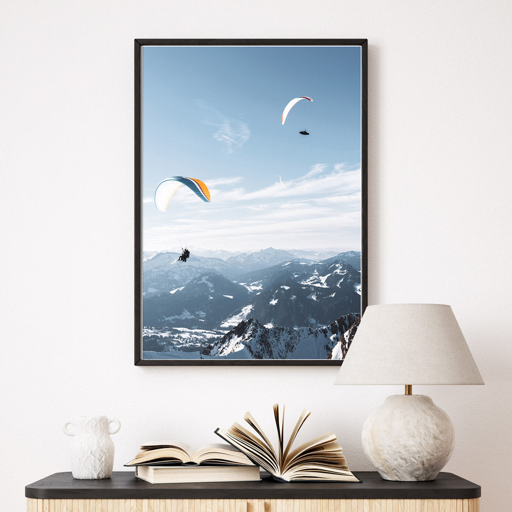 Paragliding Paar - Berg Natur Poster