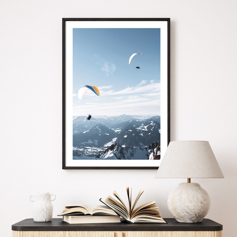 Paragliding Paar - Berg Natur Poster