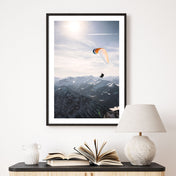 Paragliding im Sonnenuntergang Poster