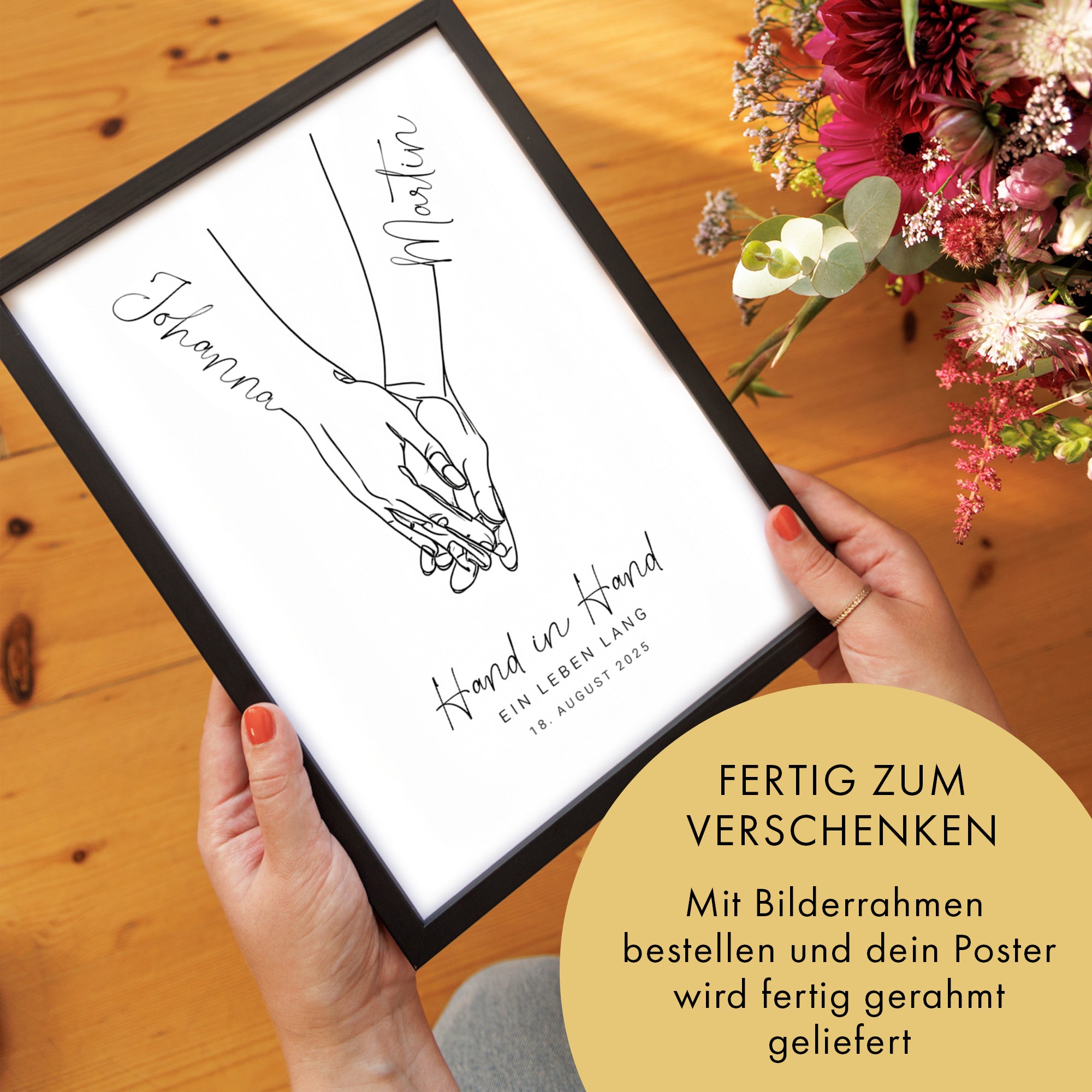Hände zum Jahrestag Personalisiert