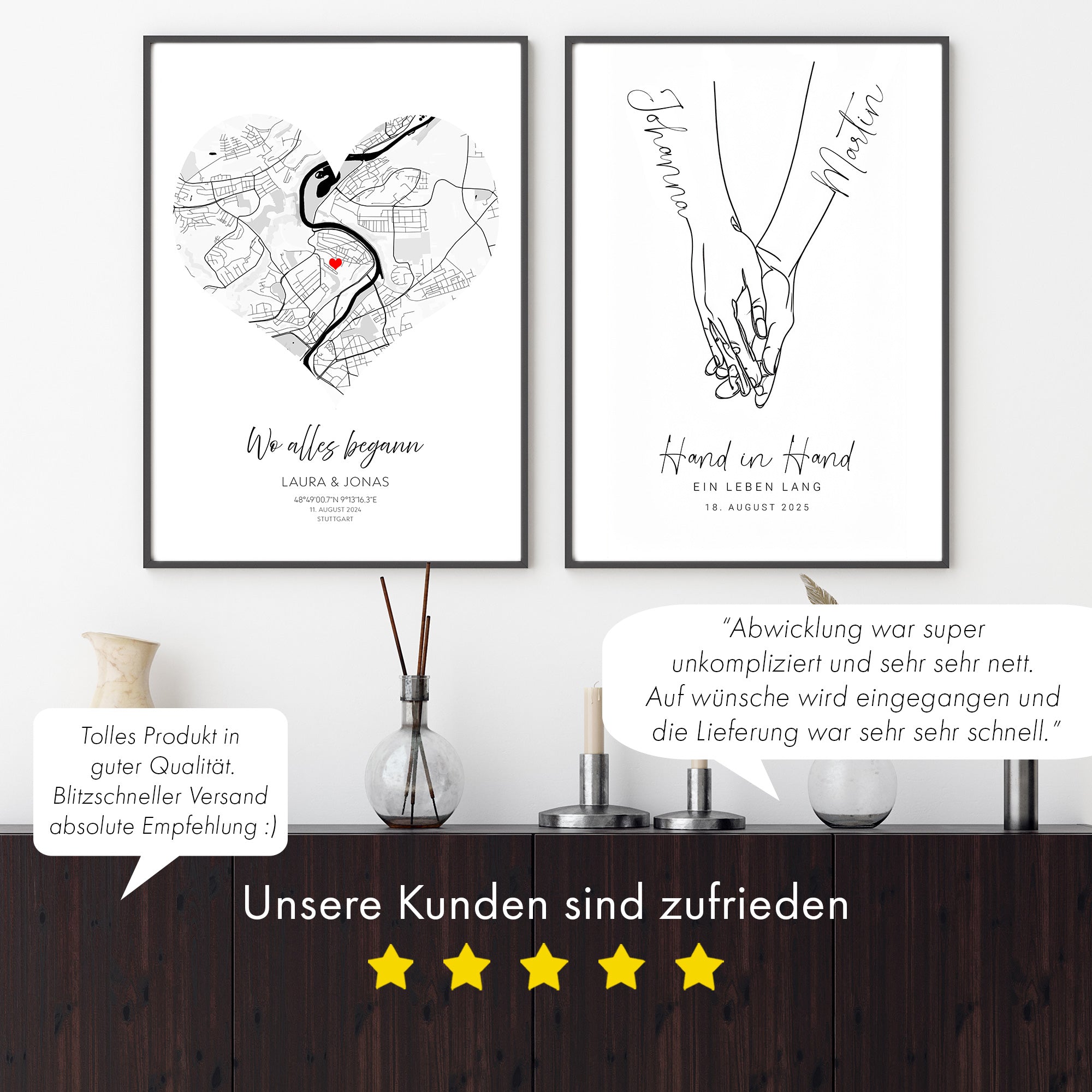 Hände zum Jahrestag Personalisiert