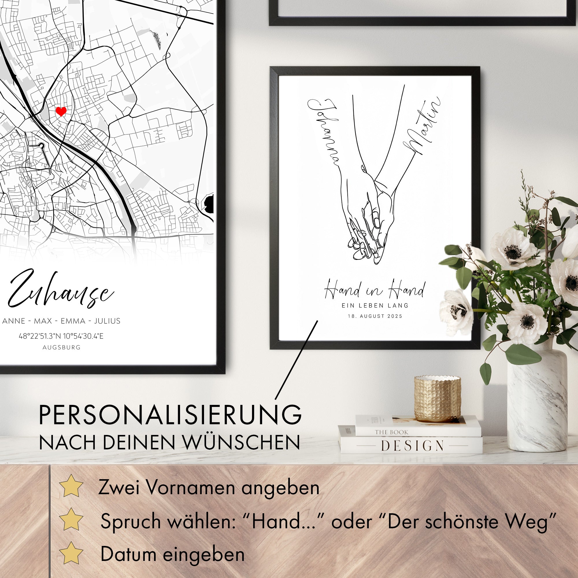 Hände zum Jahrestag Personalisiert