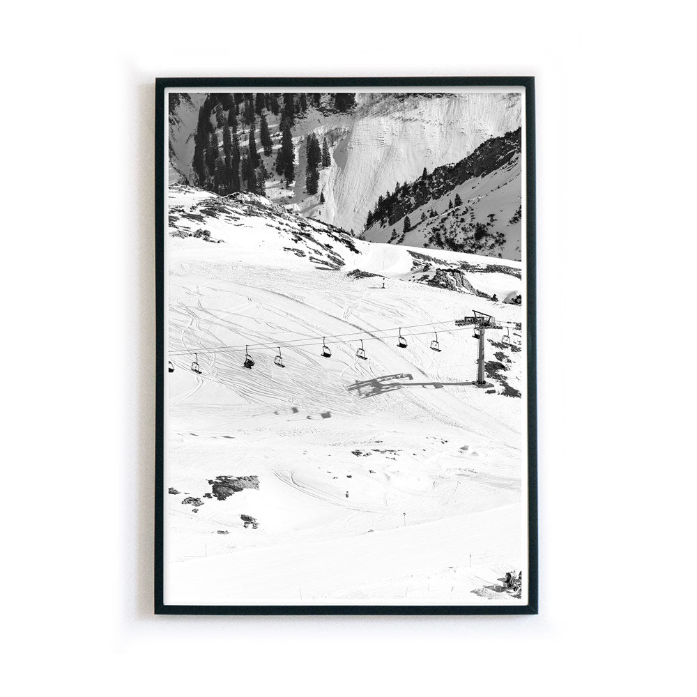 Skilift - Schwarz Weiß Poster