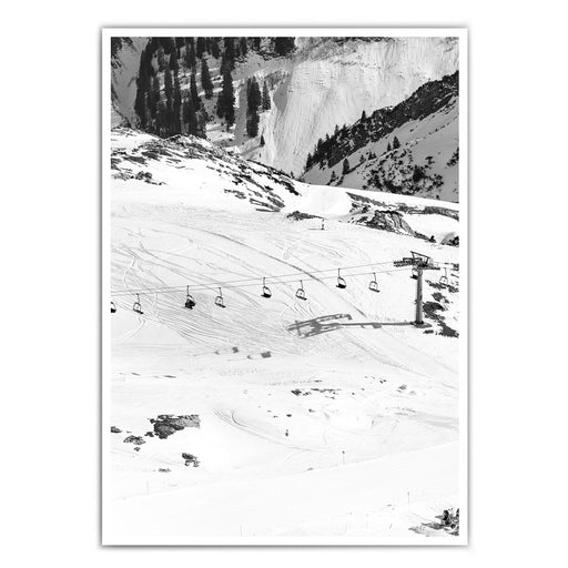 Skilift - Schwarz Weiß Poster