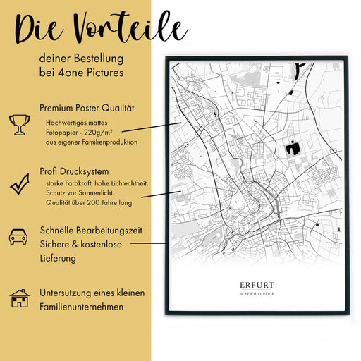 Erfurt Stadtkarte Poster