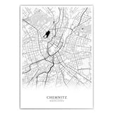 Chemnitz Stadtkarte Poster