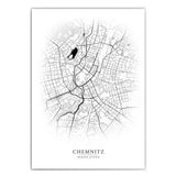 Chemnitz Stadtkarte Poster