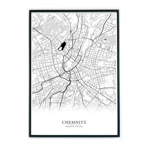 Chemnitz Stadtkarte Poster