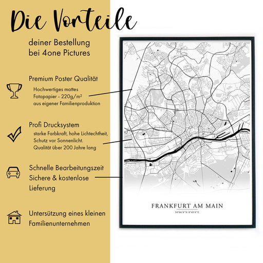 Frankfurt am Main Stadtkarte Poster