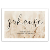 Zuhause Koordinaten im Querformat - Poster