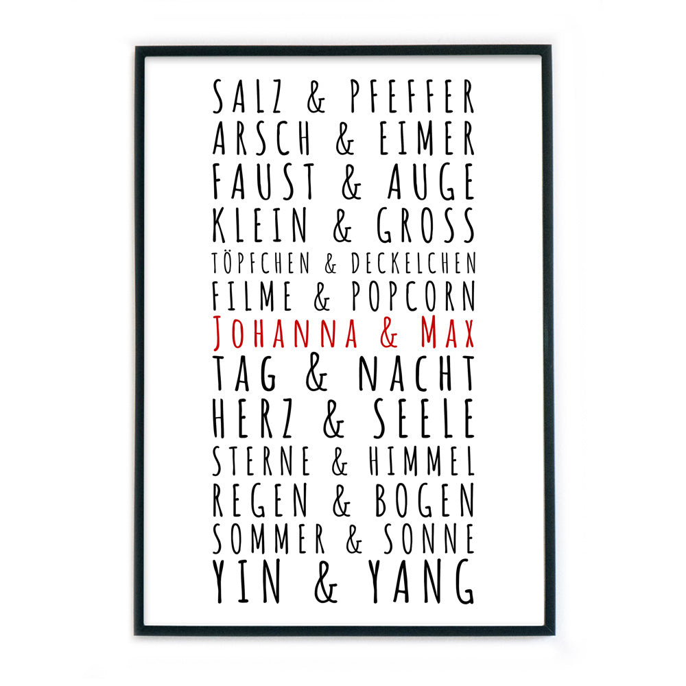 Paare Poster Personalisiert