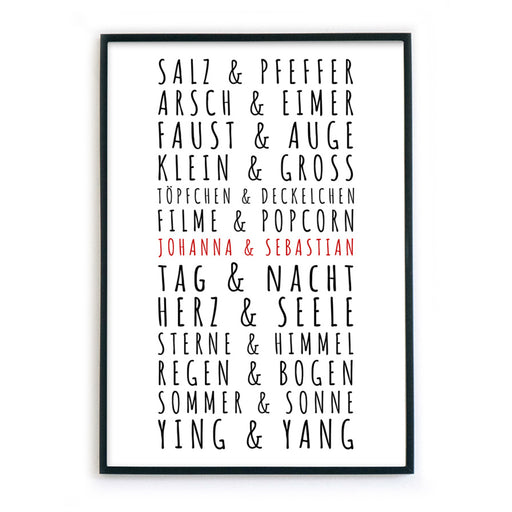 Paare Poster Personalisiert