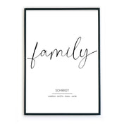 Family Personalisiert | Familienposter