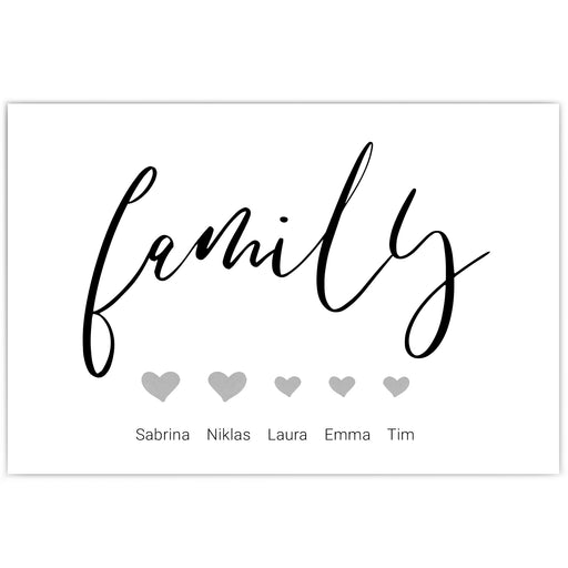 Family Herzen Bild Personalisiert