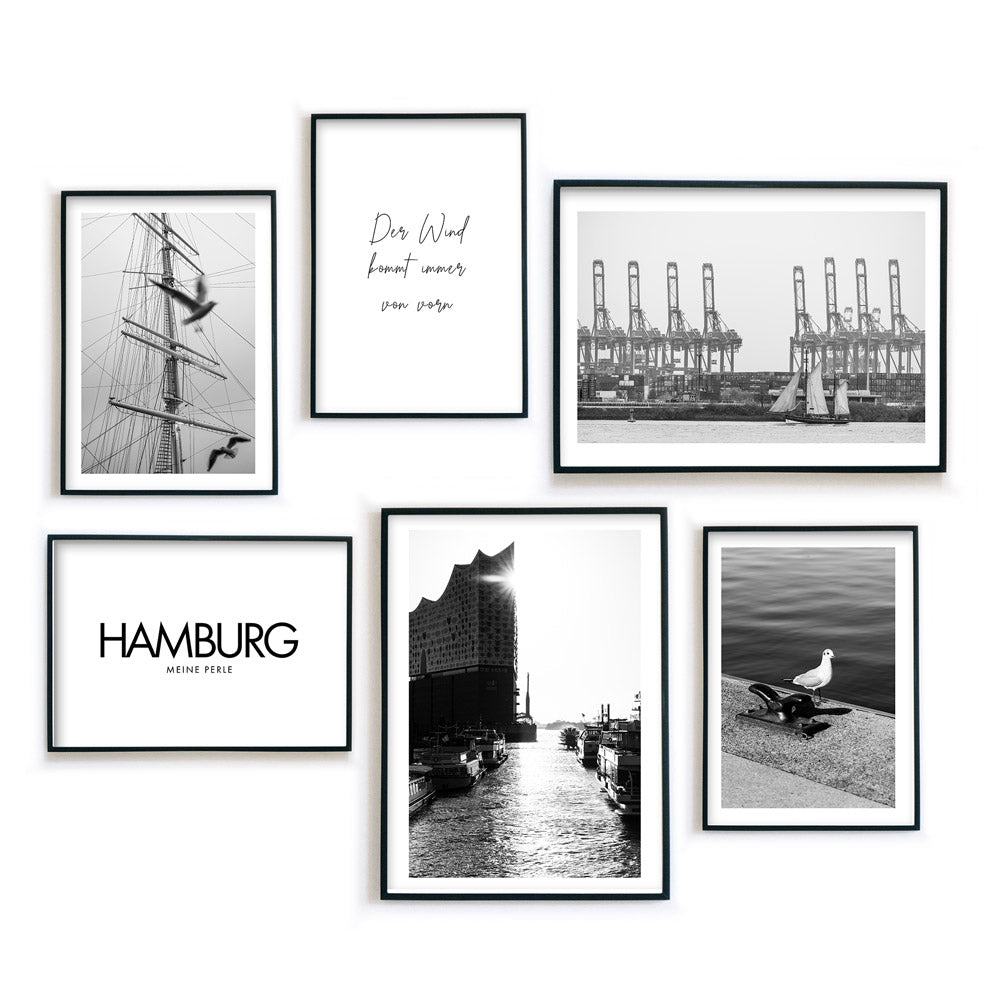 Leben am Wasser - Hamburg Poster Set