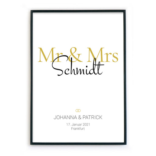 Mr & Mrs Gold Bild Personalisiert