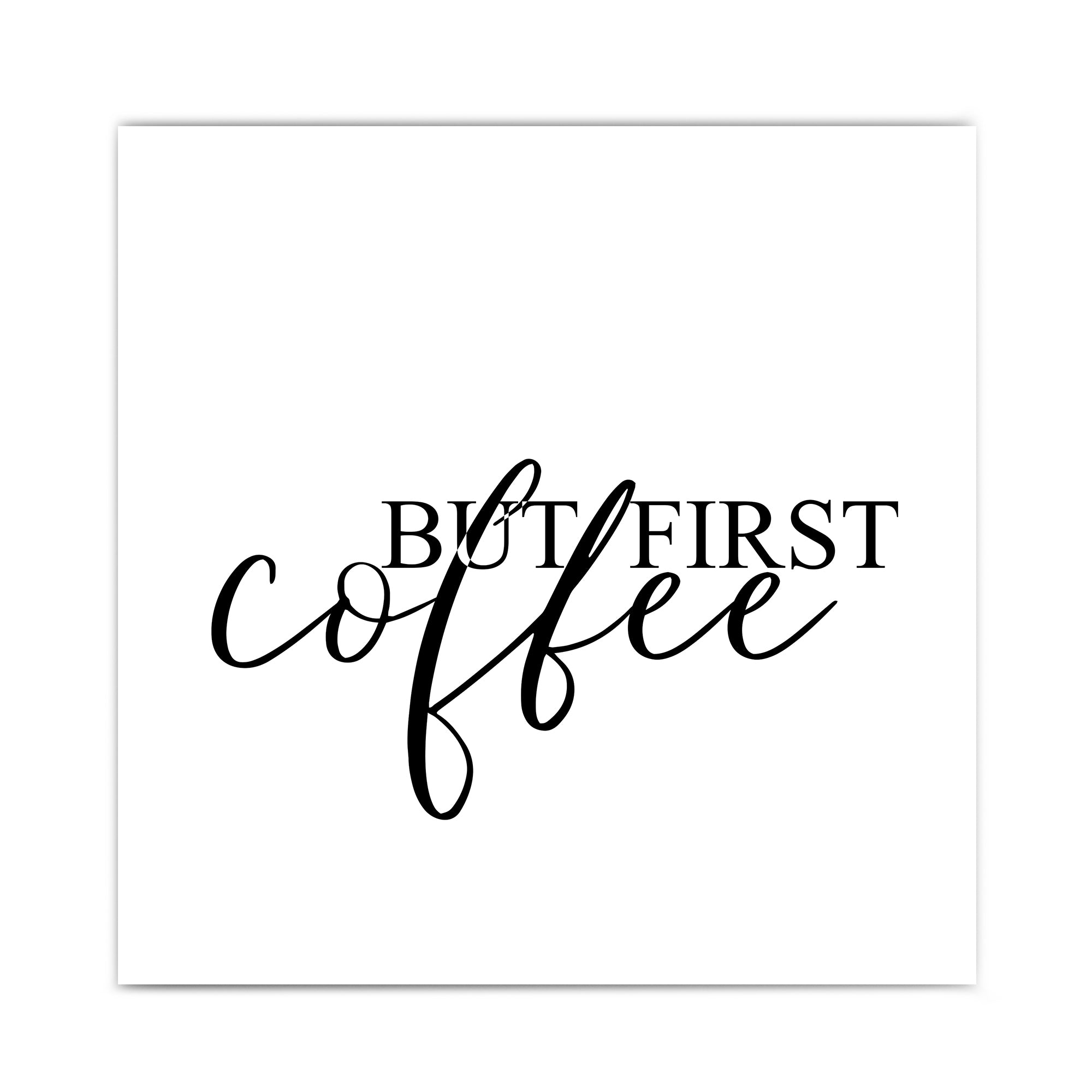 Küchentuch 'But First, Coffee!' – Baumwolltuch Mit Kaffeemotiv & Franster Kante