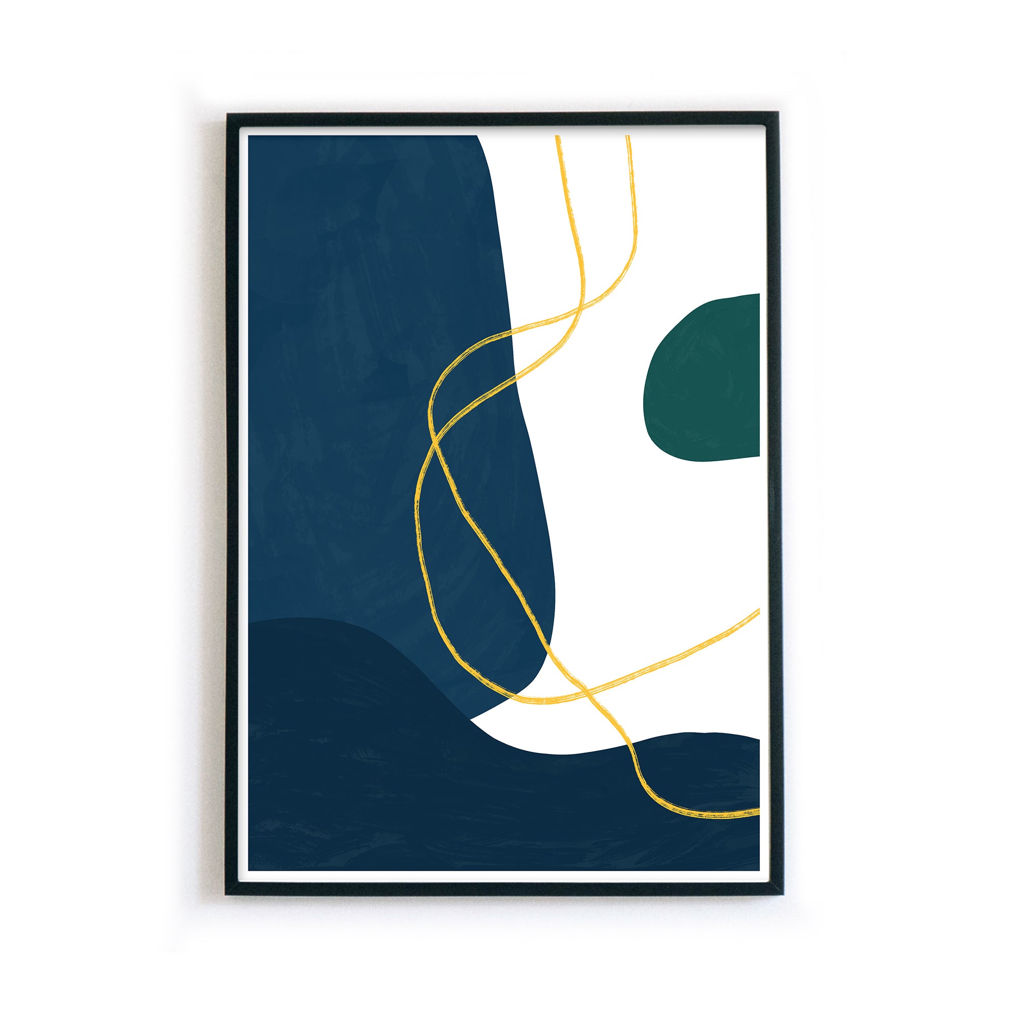 Abstraktes Kunst Farben – - 4one Pictures Blau / Poster Goldenen mit Linien Grün