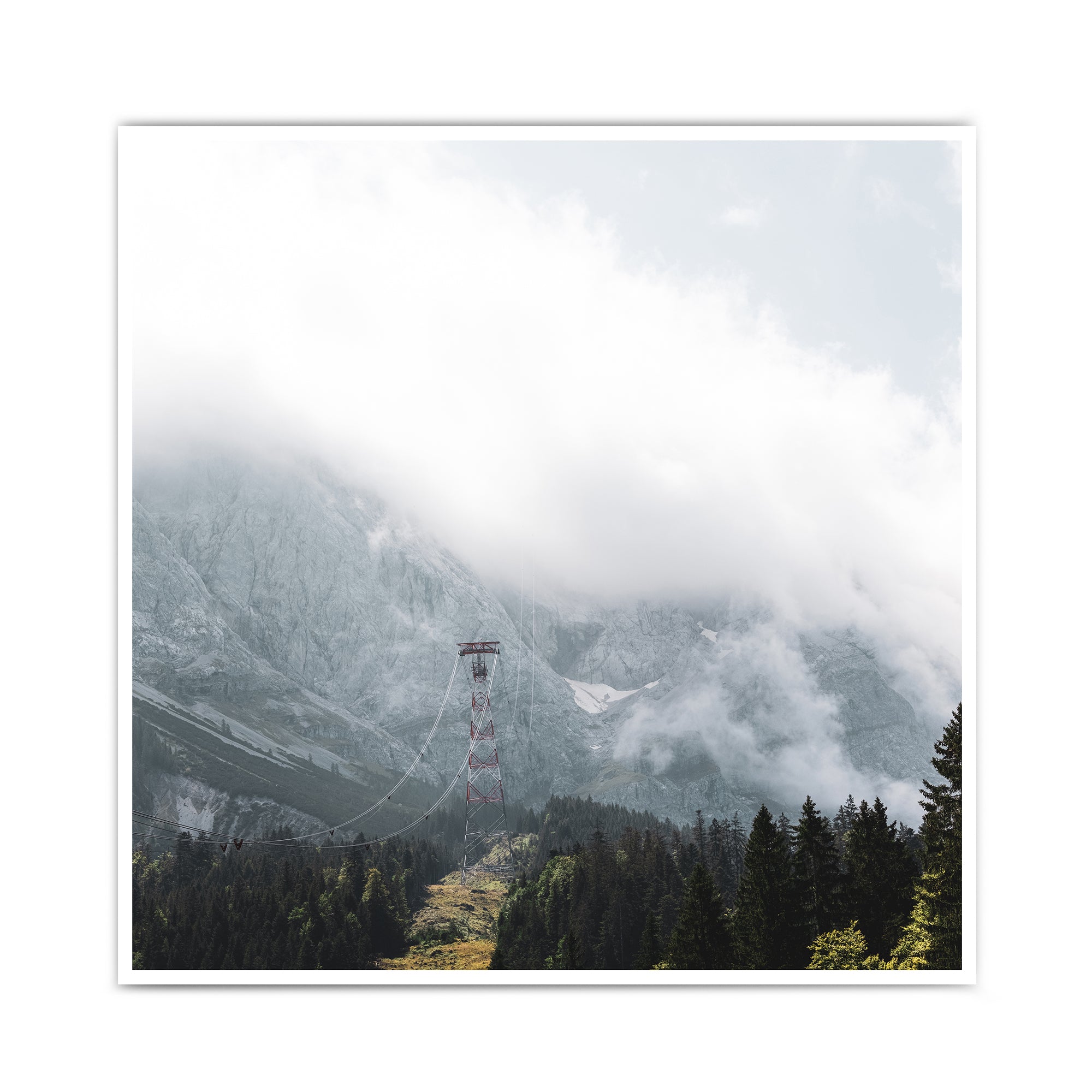 Retro Berg Landschaft Poster