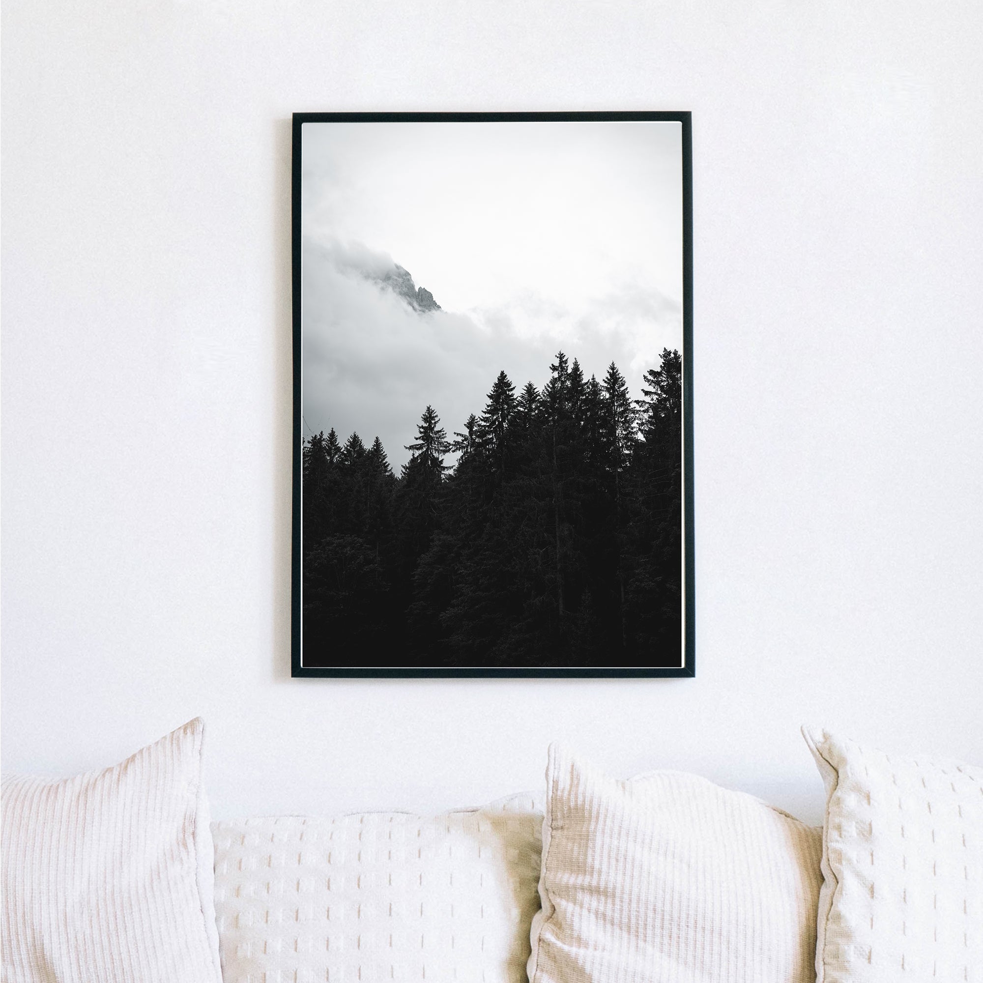 Natur Poster Schwarz Weiß 4one - Pictures Bild Wald Wohnzimmer –