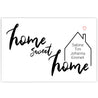 home sweet home Poster mit personalisierten Namen im Haus. Bild im Querformat.