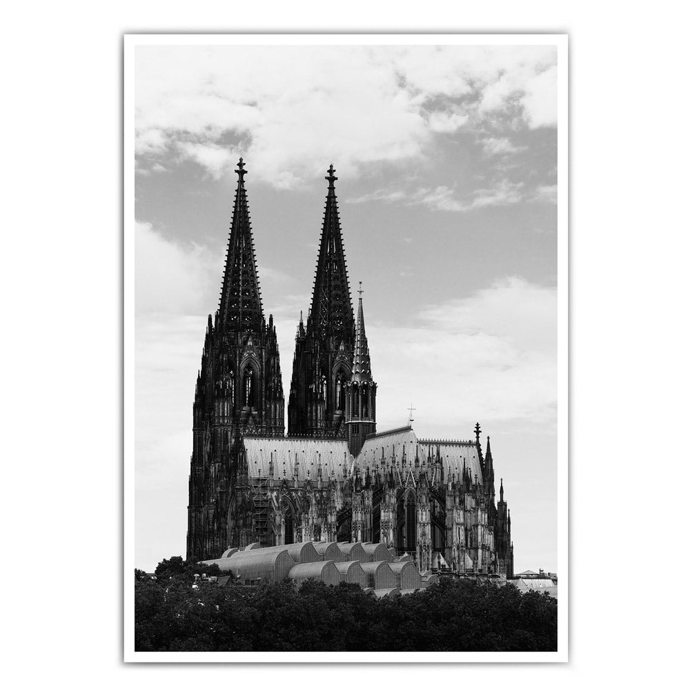 Schwarz Weiß Köln Post vom Kölner Dom.