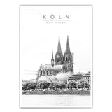 Skyline Köln Bild gezeichnet