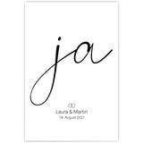 Ja zu Dir - Bild Geschenk zur Hochzeit Personalisiert
