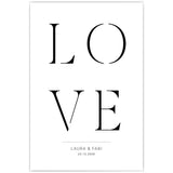LOVE sw Bild Personalisiert