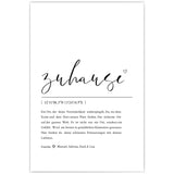 Zuhause Definition - Personalisiert